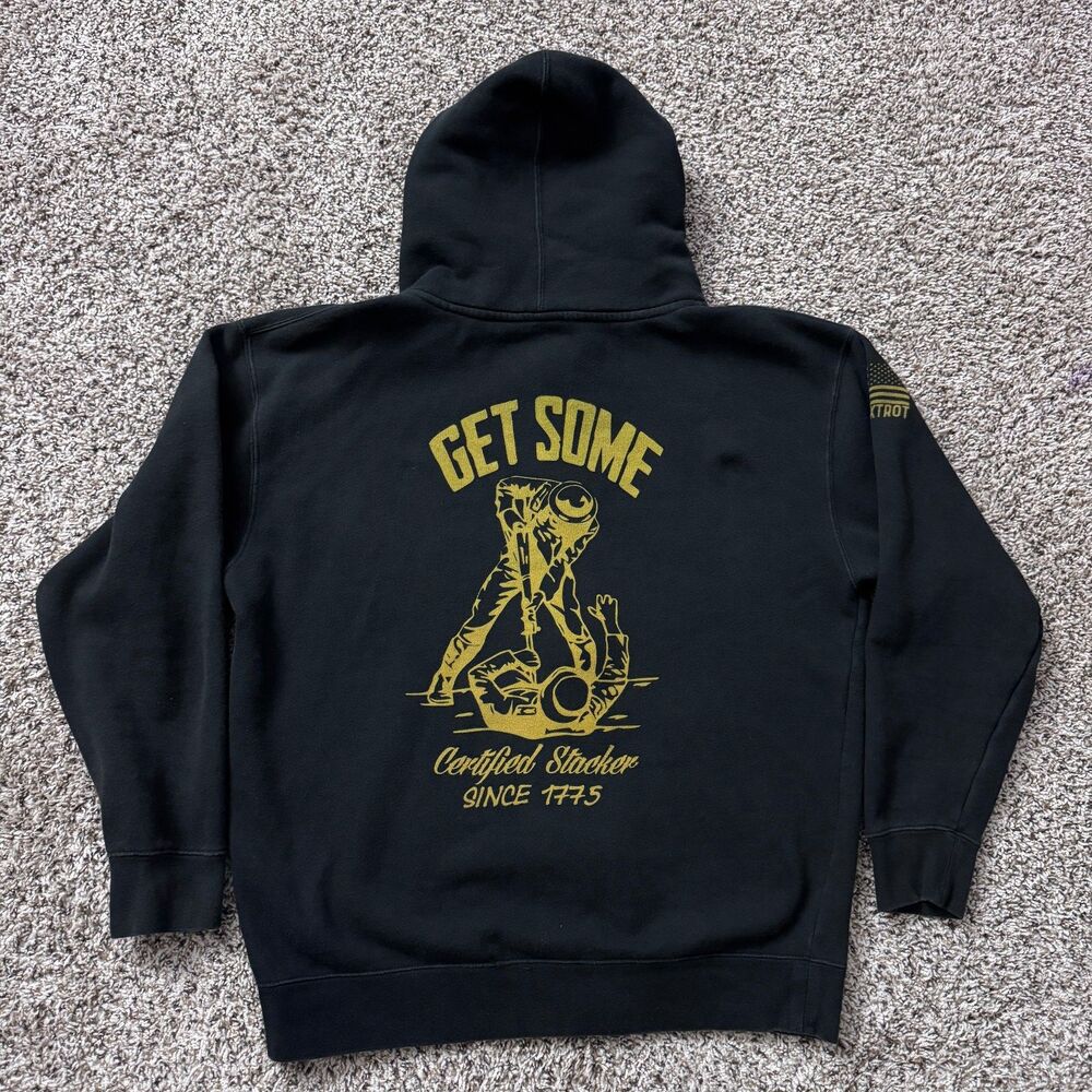 Zero Foxtrot Hoodie Mens Large Black Fleece Full Zip Get Some Certified Stacker - Picture 8 of 10